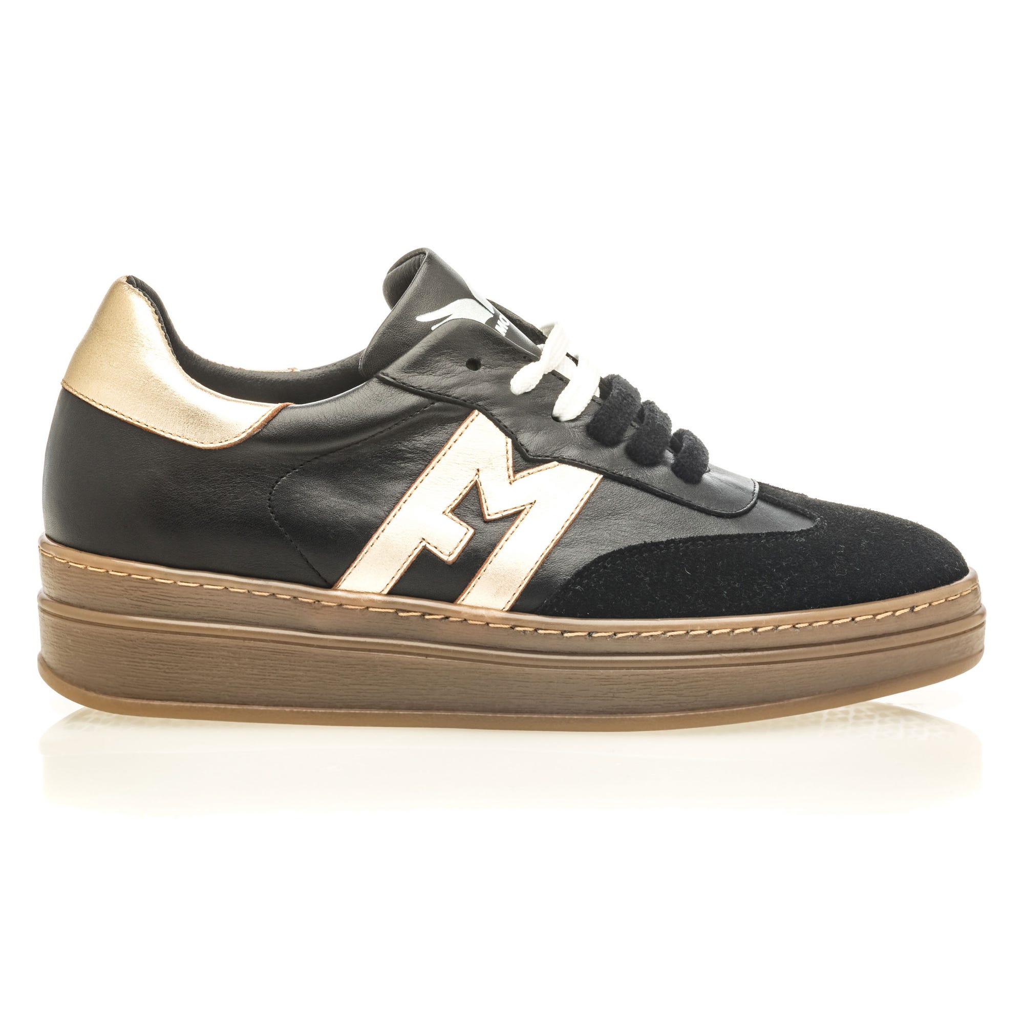 Baskets basses Femme en cuir noir