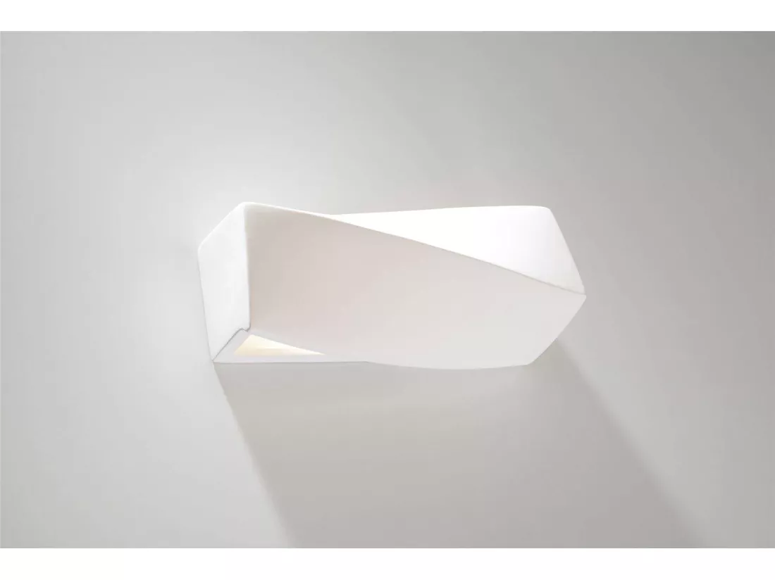 Sollux Applique murale à 1 ampoule en céramique blanche, E27