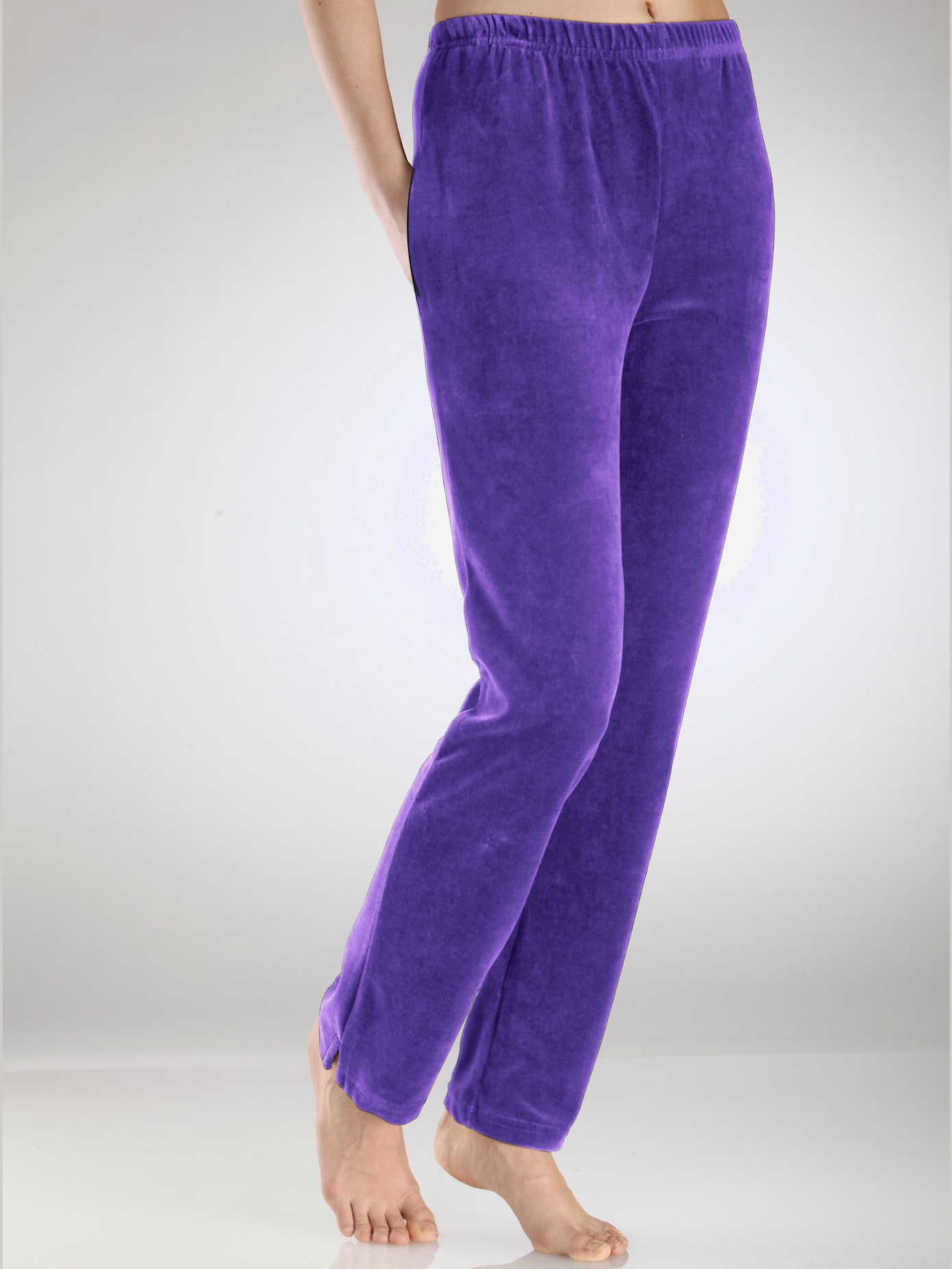 Pantalon décontracté effet velours