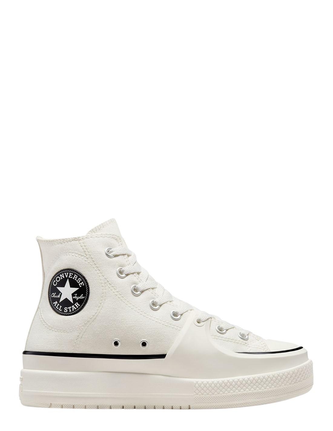 converse sneakers compensées montantes femme ctas construct hi blanc noir