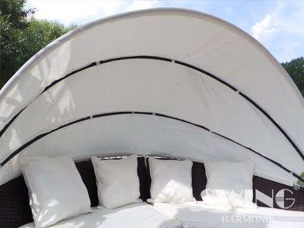 Swing&Harmonie LED - Sonneninsel Rattan Lounge Polyrattan Sitzgruppe Liege Insel inkl. Abdeckcover- versch. Ausführungen