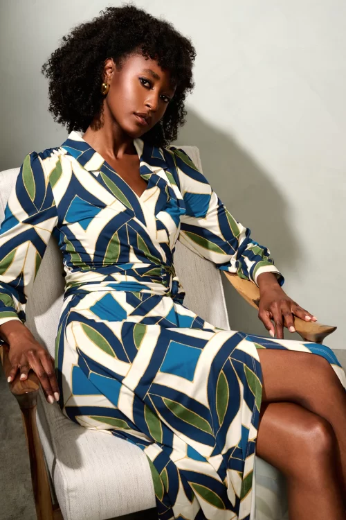 K-Design Stella Crossover maxi jurk in blauw
