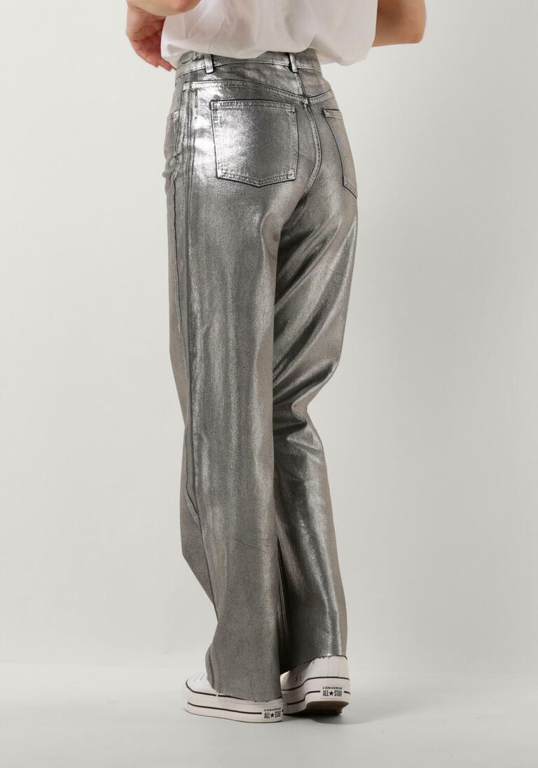 ALIX THE LABEL zilveren alix the label skinny jeans ladies woven silver denim pants