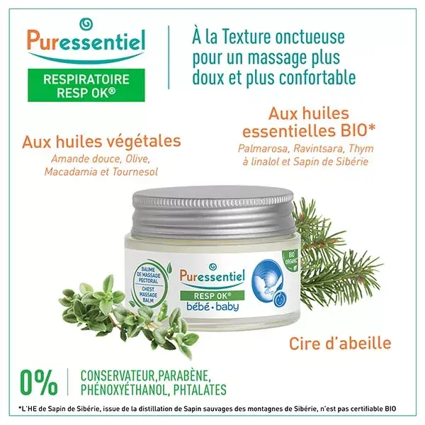 Bálsamo Respiratório para o Peito Puressentiel para Bebês 30ml