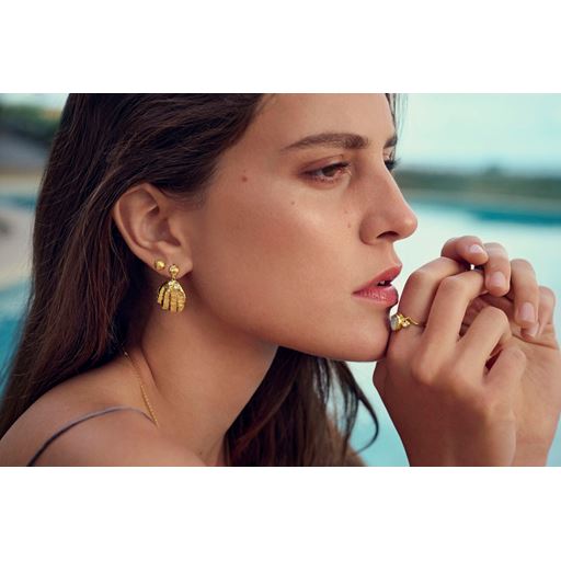 Maanesten Palma Øreringe, 18 Ct Gold Plated