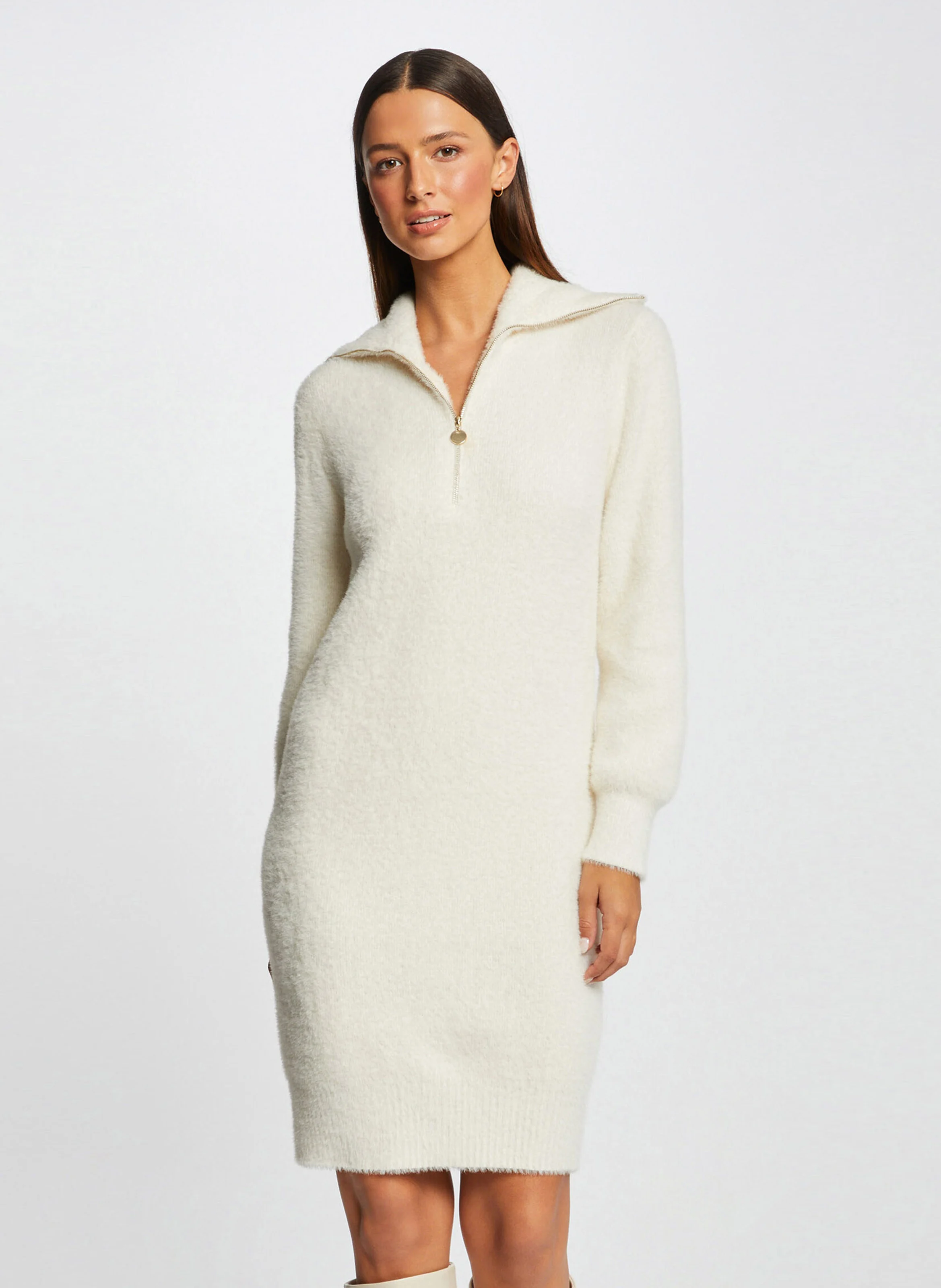RMNOVI - Robe pull en maille | Beige