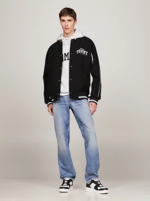 Jaqueta Bomber com Logo Universitário