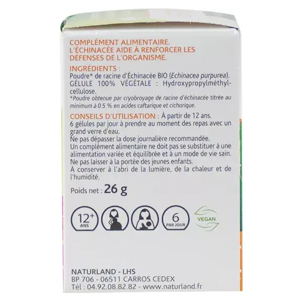 Naturland Echinacée Bio 75 végécaps