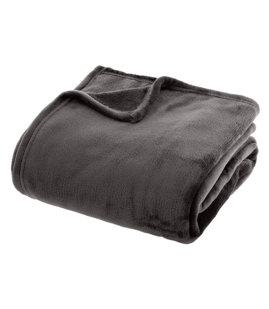 Grand Plaid en flanelle uni - 230x180 - Gris foncé