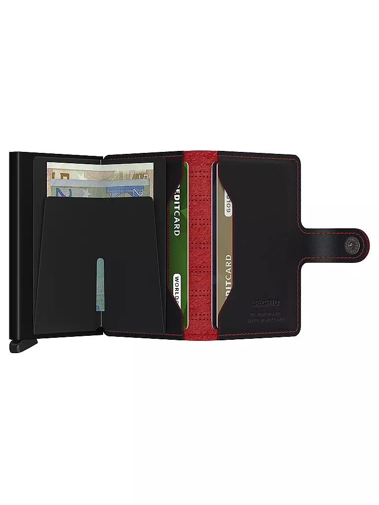 SECRID Geldbörse - Miniwallet Fuel Perforated Black Red schwarz