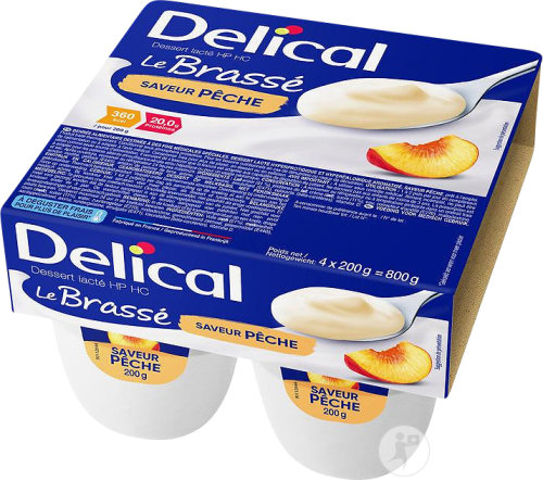 Delical Le Brassé HP/HC Saveur Pêche Pots 4x200g
