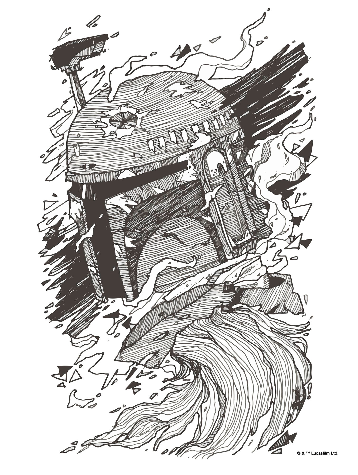Komar Bild »Star Wars Boba Fett Drawing« Disney 1 Stk. tlg. Wandbild zur Dekoration im Kinderzimmer - ohne Rahmen