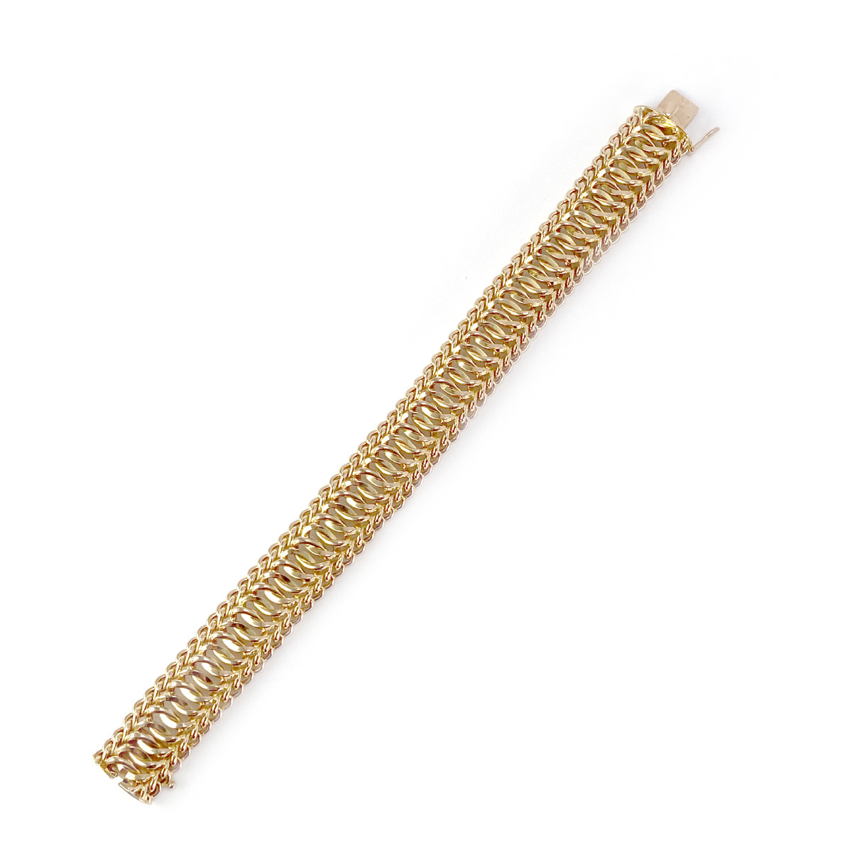 Bracelet d'occasion or 750 jaune 21 cm maille fantaisie