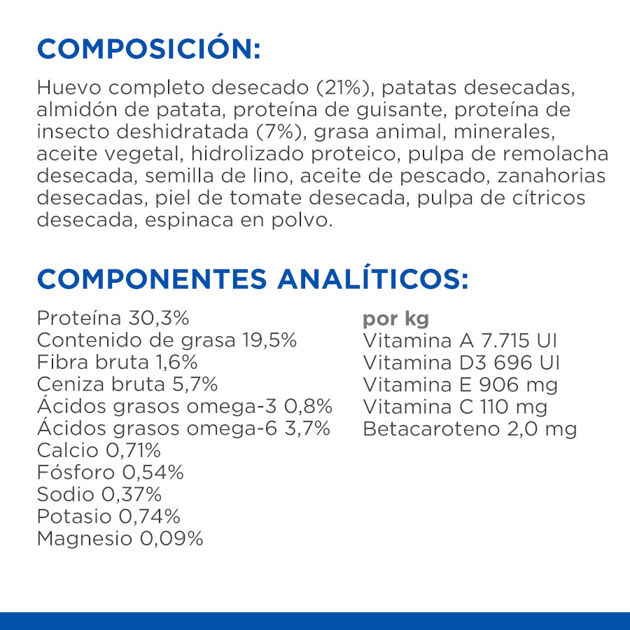 Ração hipoalergênica para gatos adultos Hill's Science Plan com ovos e insetos