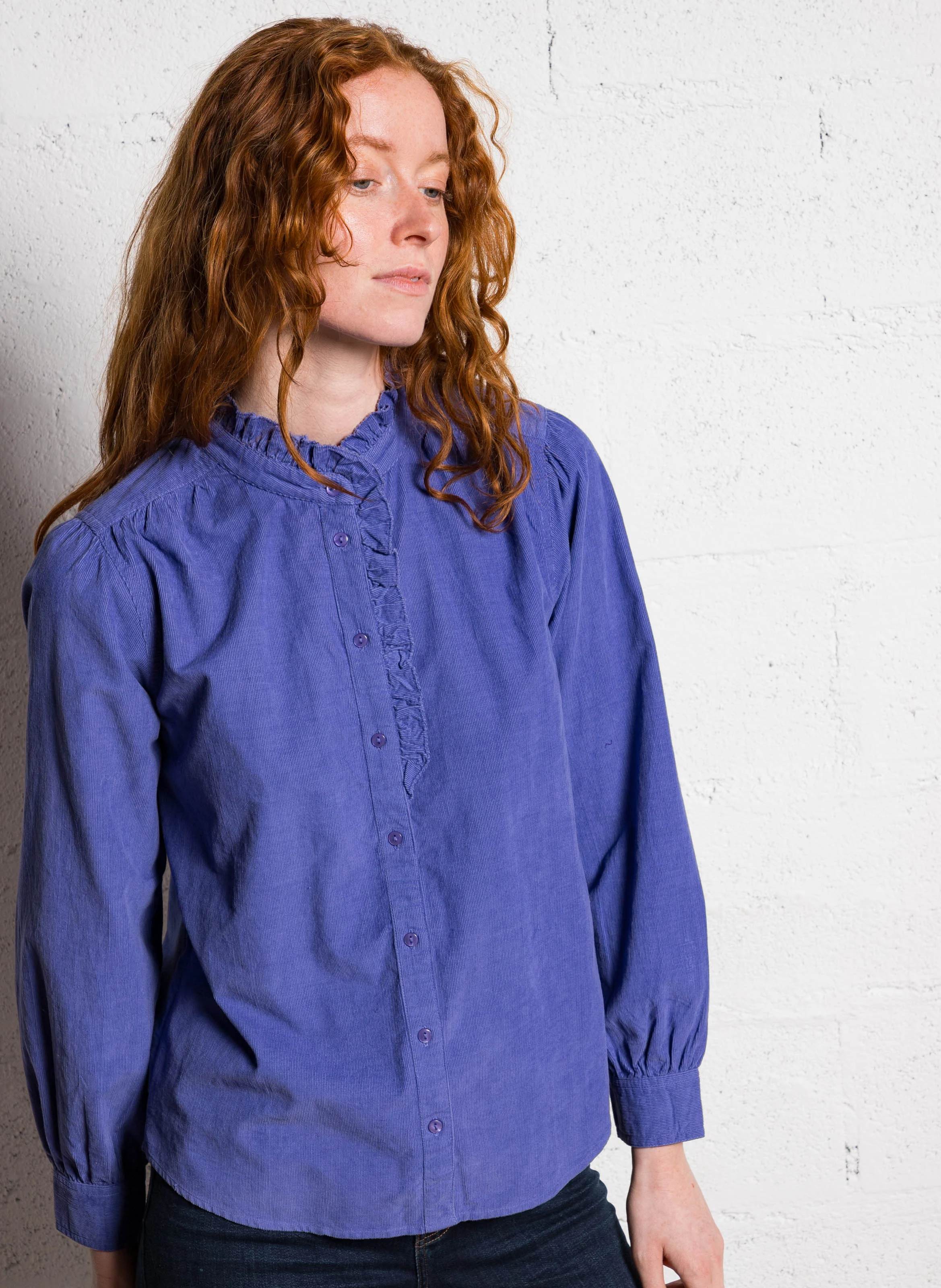 BLAKE - Chemise en velours côtelé de coton | Violet