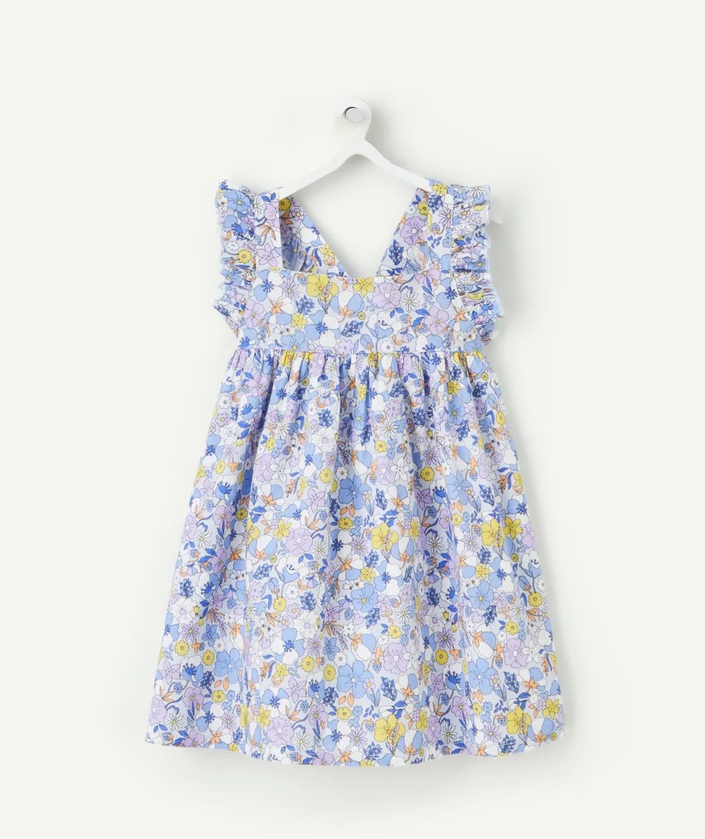 ENSEMBLE ROBE SANS MANCHES ET CULOTTE BÉBÉ FILLE EN COTON BIO IMPRIMÉE FLEURS