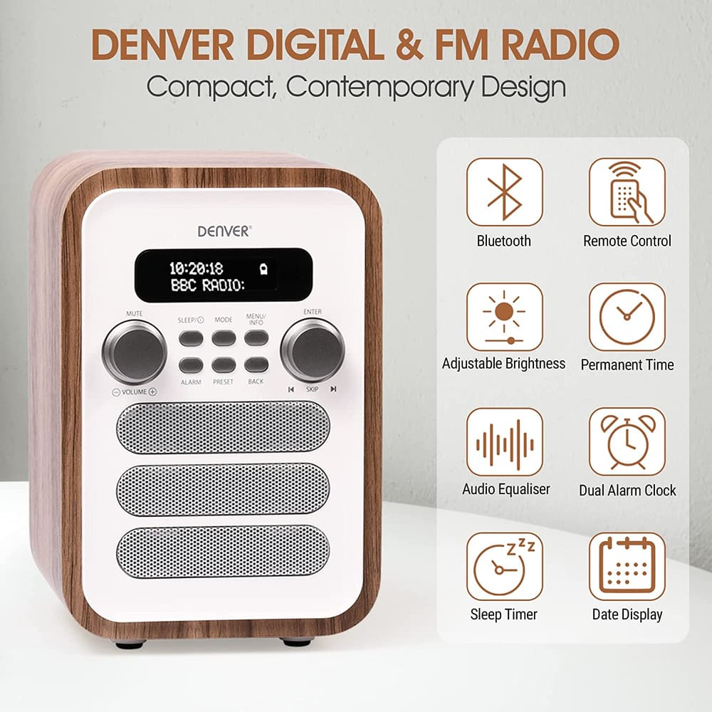 Denver DAB48W DAB+/ FM radio - White
