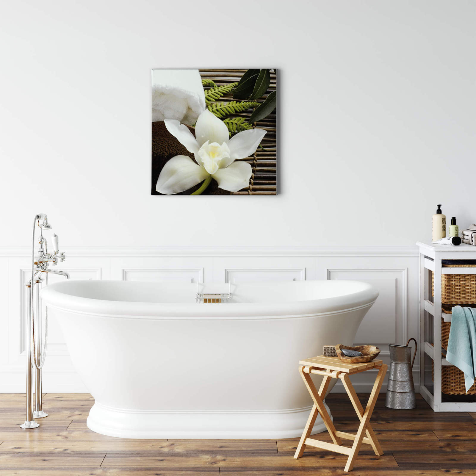 Leinwandbild ORCHIDEE - weiß - 50x50 cm