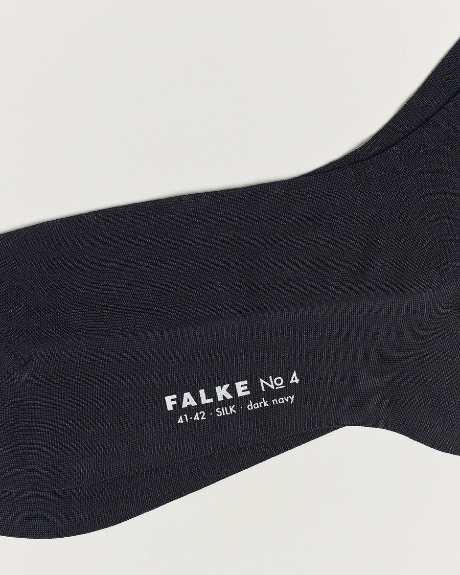 Falke No. 4 Pure Silk Socks Dark Navy