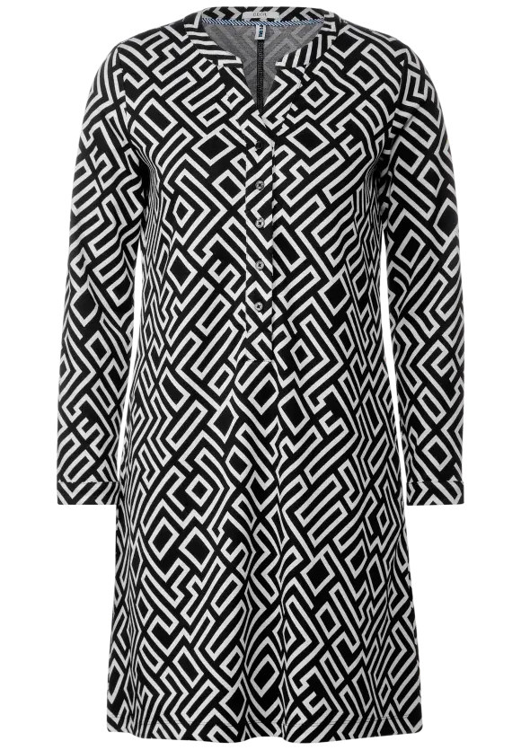 Jacquard Printkleid - Black