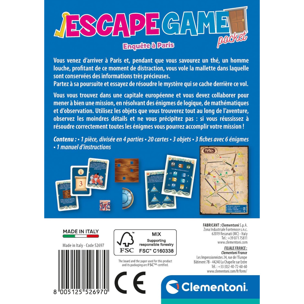 Escape Game Pocket - Enquête à Paris