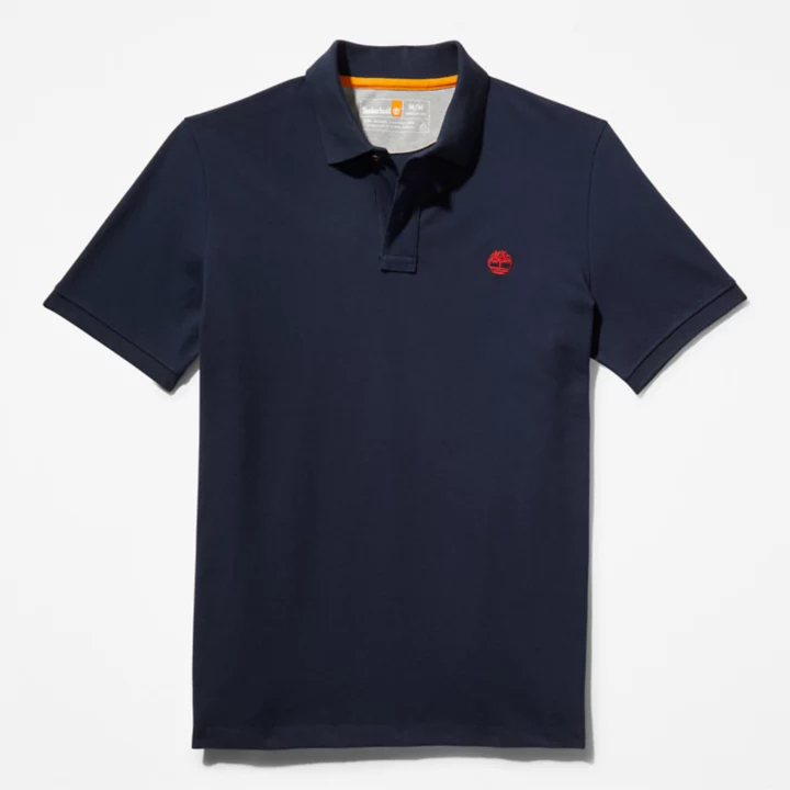 Camisa polo Millers River Pique masculina na cor azul marinho.