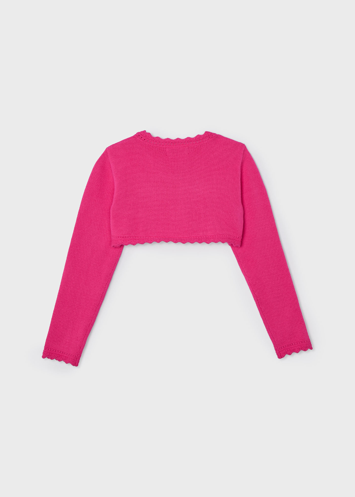 Cardigã feminino Better Cotton em fio metálico na cor nude.