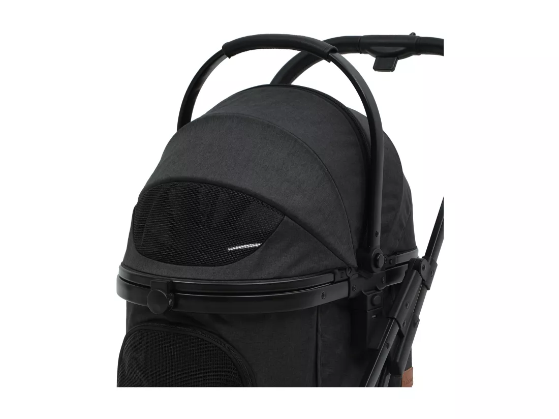 YITAHOME Poussette Chien pour Chien Chat - 15.9kg - avec Panier de Rangement - 4 Roues - Pliable Portable - Noir