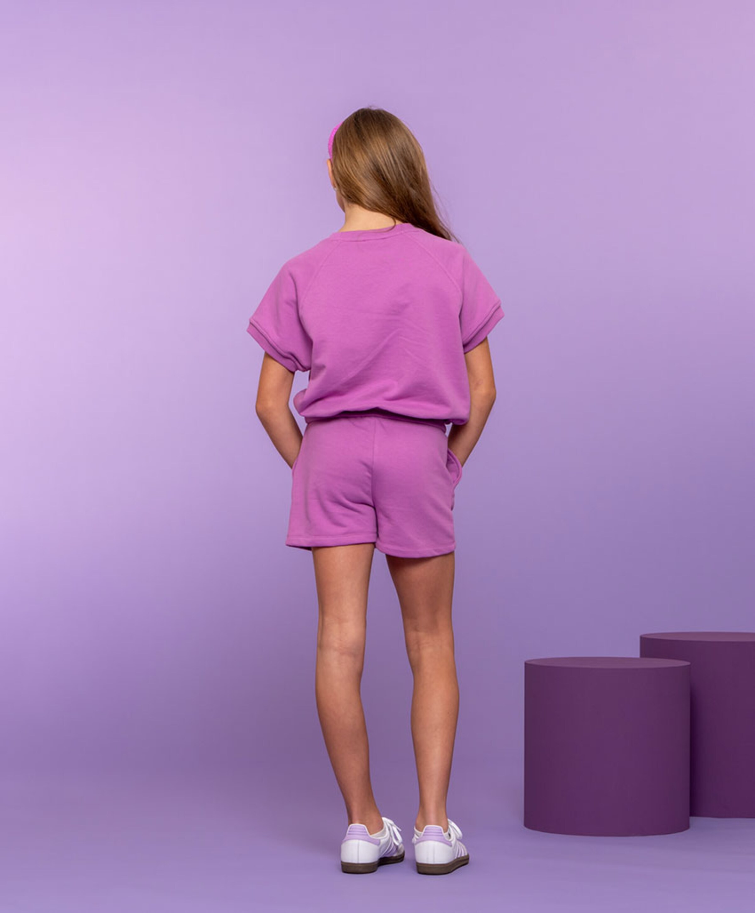 Geisha sweat oui! ss meisjes korte broek paars
