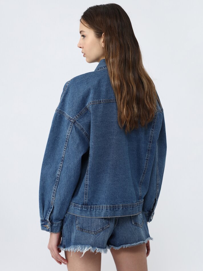 Jaqueta jeans oversized - Índigo
