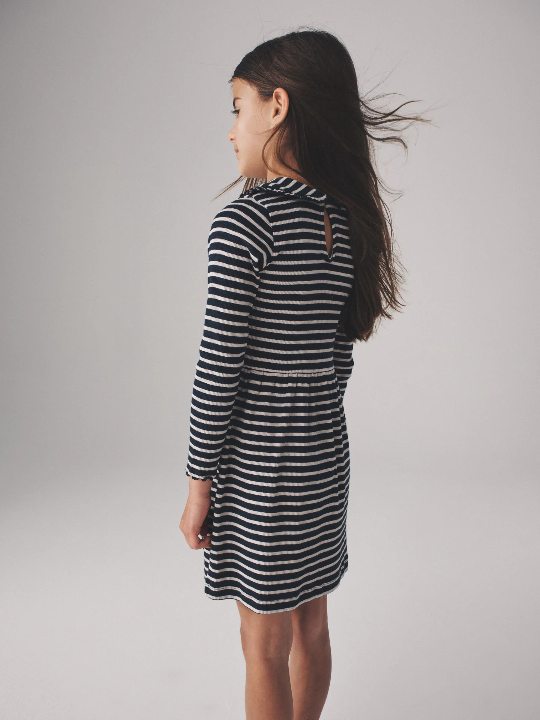 Navy/Red/Stripe - The Set 3 Pack Rib Long Sleeve Collar Dresses