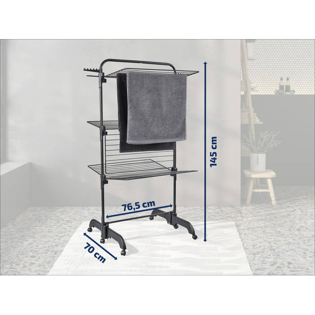 Leifheit Droogtoren Pegasus 420 Solid Comfort - 42 m drooglengte - Zwart