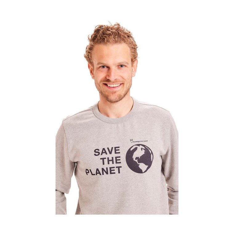 KnowledgeCotton Apparel Elm Save The Planet Sweater Men