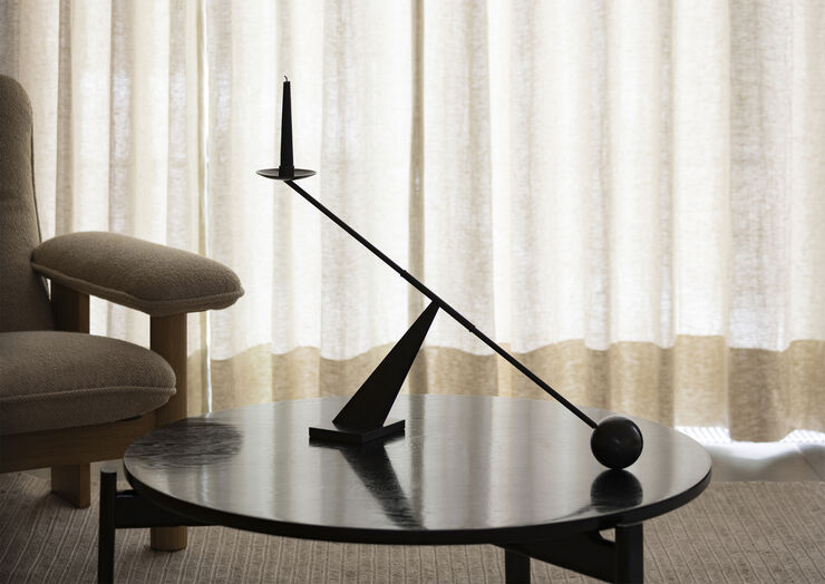 Audo Copenhagen Passage Lounge Table, Ø70, Dark Lac Sort