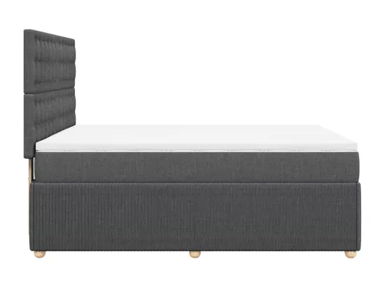 Sommier à lattes de lit avec matelas Gris foncé 160x200cm Tissu