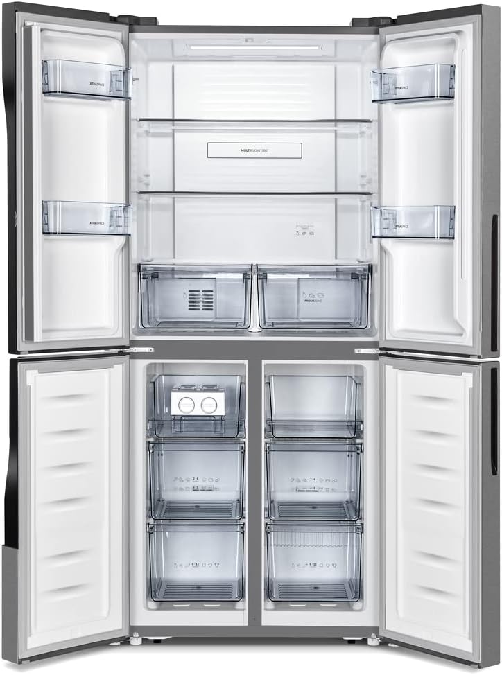 Gorenje NRM8182MX Side by Side Kühl-Gefrierkombination / 182cm/ 394 Liter/NoFrost Plus / MultiFlow 360° / CrispZone mit Feuchteregler / ConvertFreshZone / Twist Ice Maker / FastFreeze / Edelstahl-look