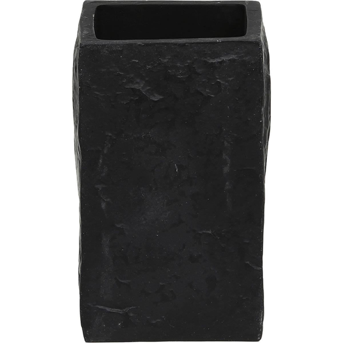 GOBELET POLYRESINE CARRE EFFET PIERRE NOIR