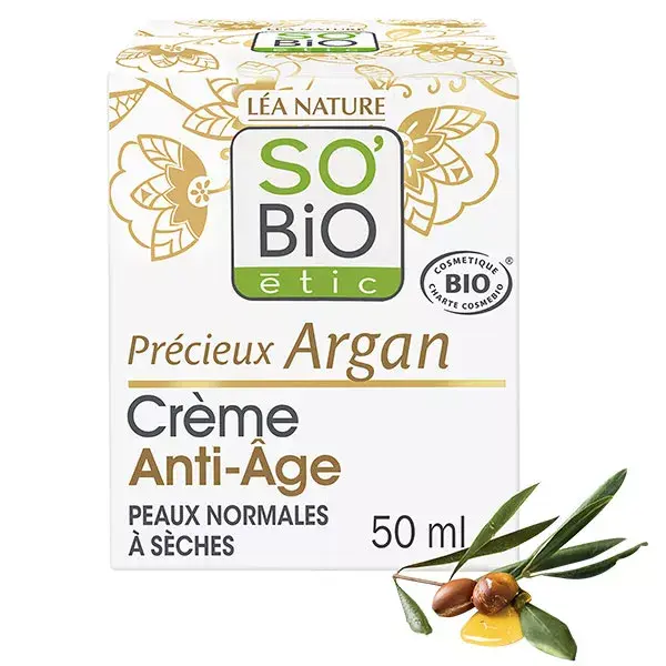 Creme de dia antienvelhecimento orgânico So'Bio Étic Precious Argan 50ml