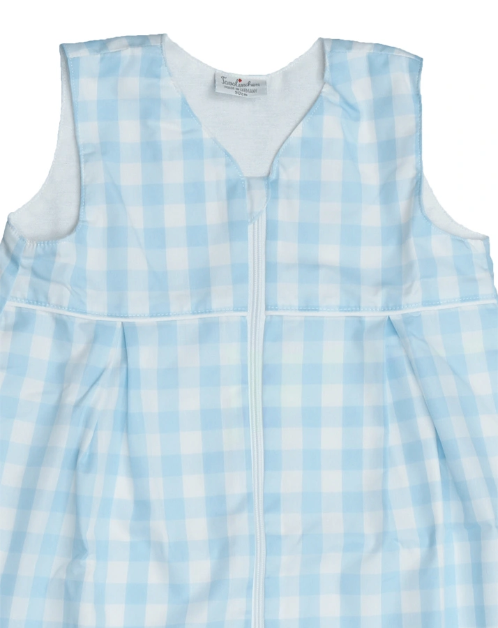 Flanellschlafsack kariert in hellblau