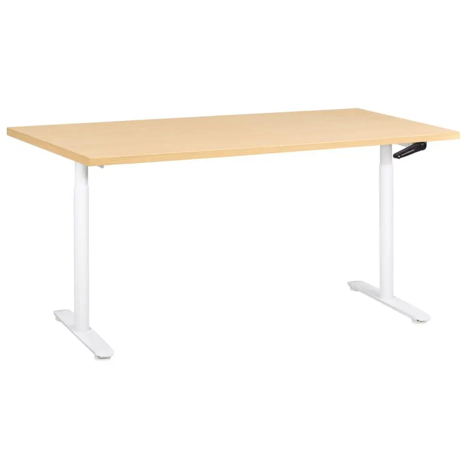DESTINAS - Sta-bureau - Wit/Lichtbruin - 160 x 72 cm - Vezelplaat