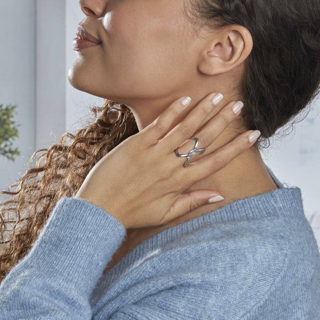 Bague Adelind Acier Blanc