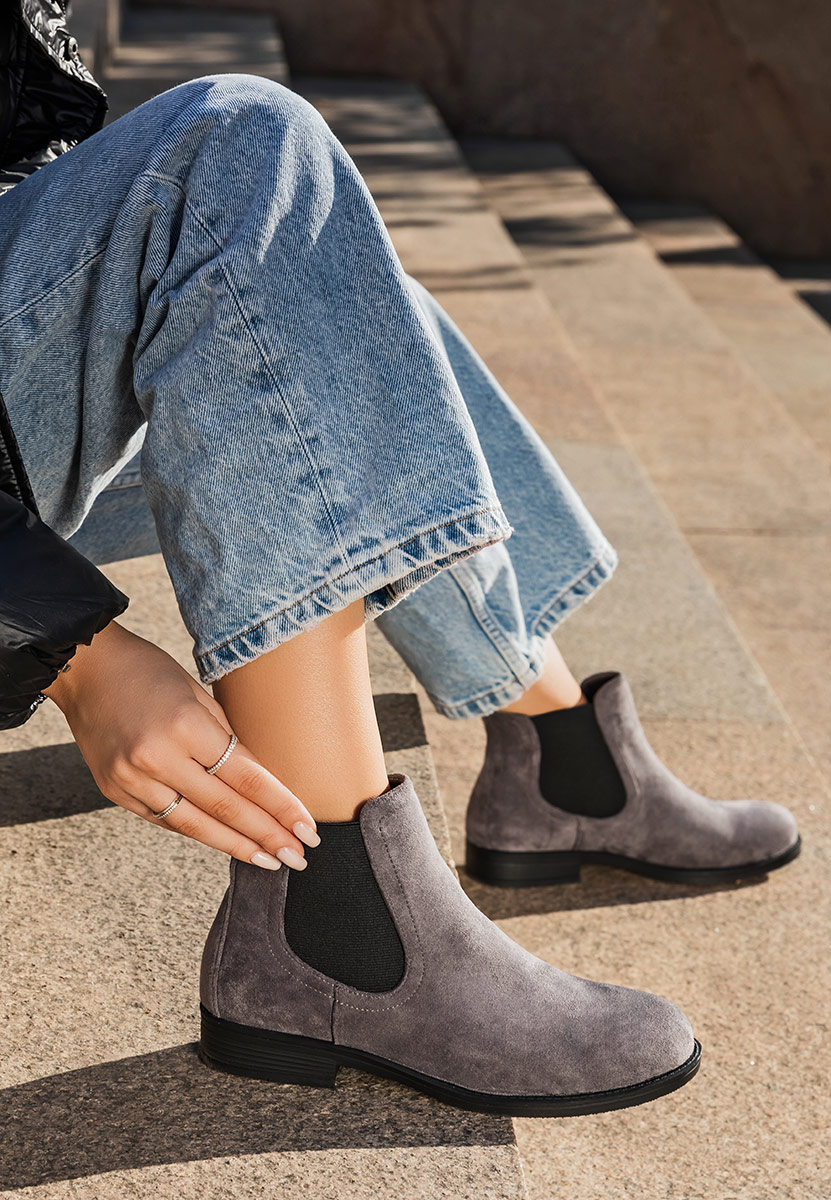 Bottines chelsea femme gris Zelmira