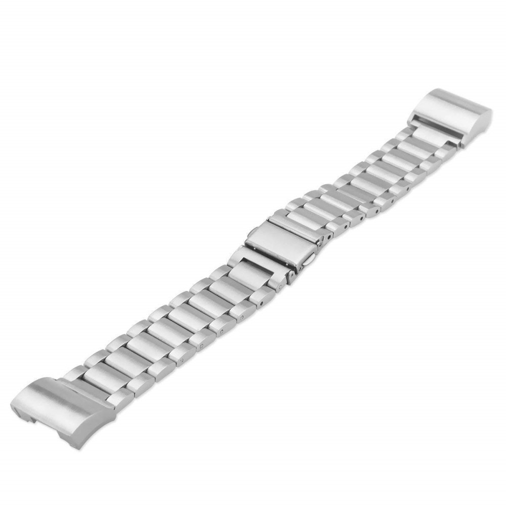 Fitbit Charge 4 / 3 Edelstahl Armband mit Metallschliesse - Silber