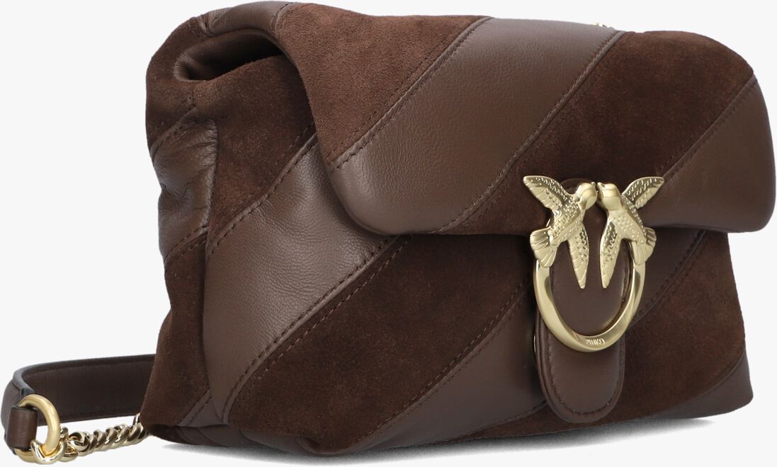 bruine pinko schoudertas love puff mini