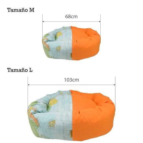 Cama hipoalergênica para cães com estampa de mapa-múndi