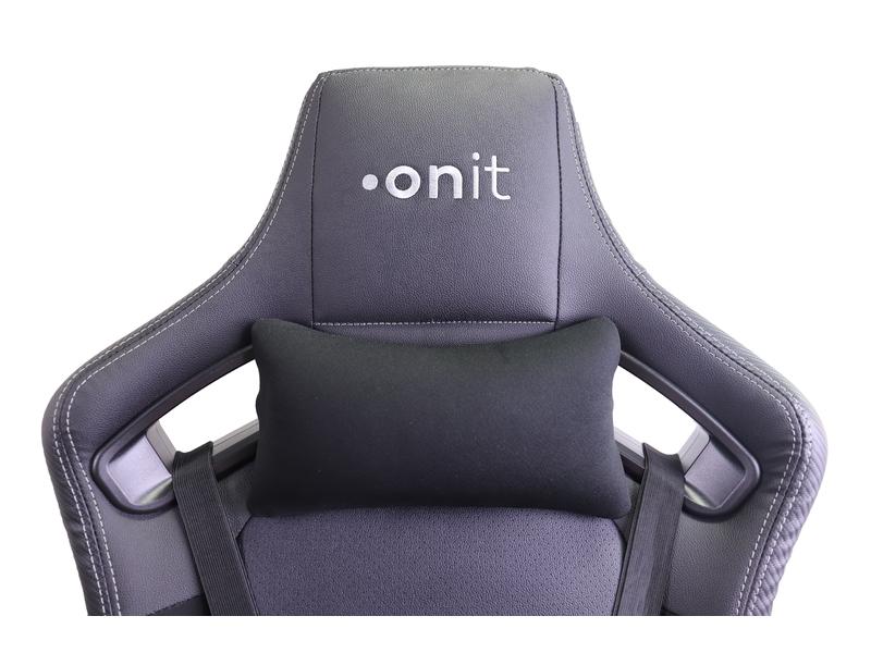 onit Gaming-Stuhl Premium Schwarz/Grau Ergonomischer Stuhl für lange Gaming-Sessions und Arbeitstage