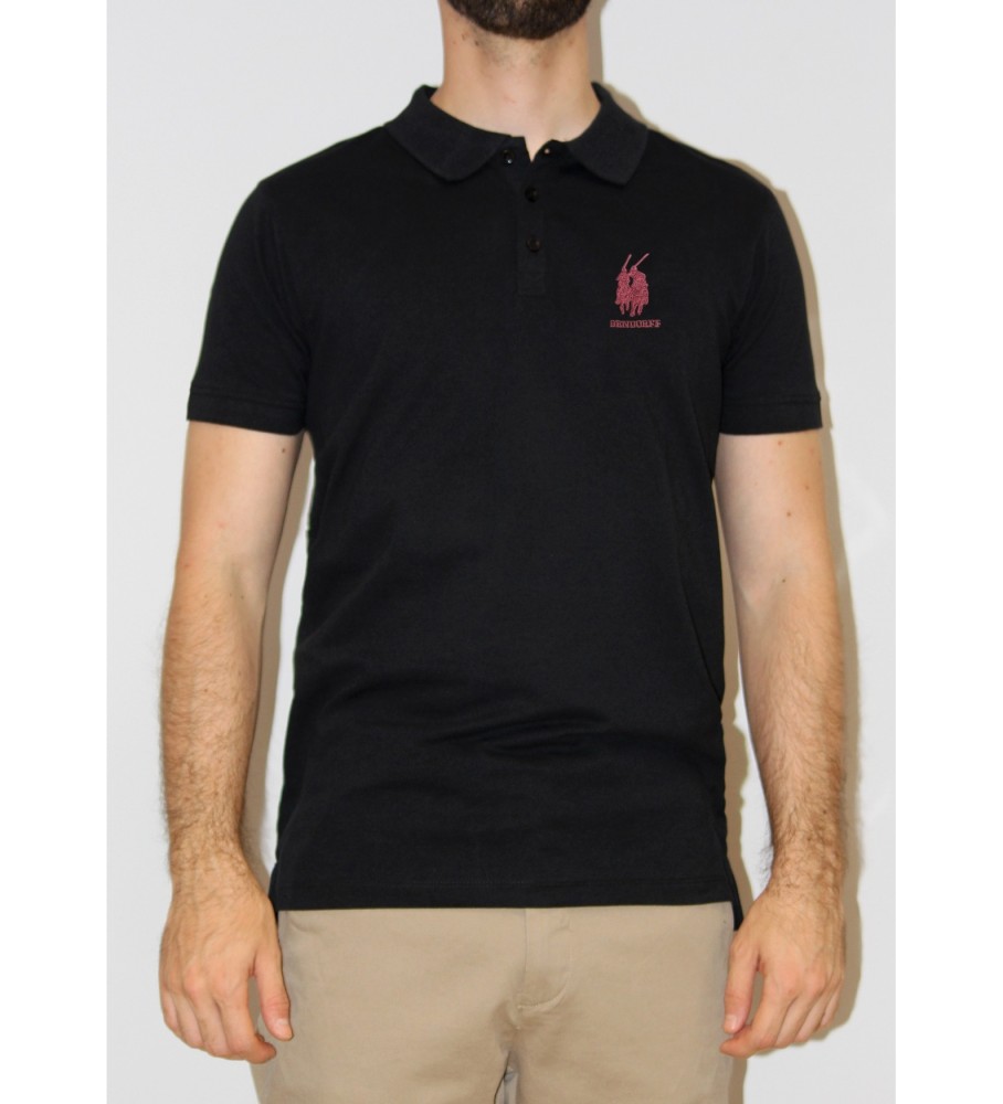 Camisa polo básica de manga curta Bendorff, preta.