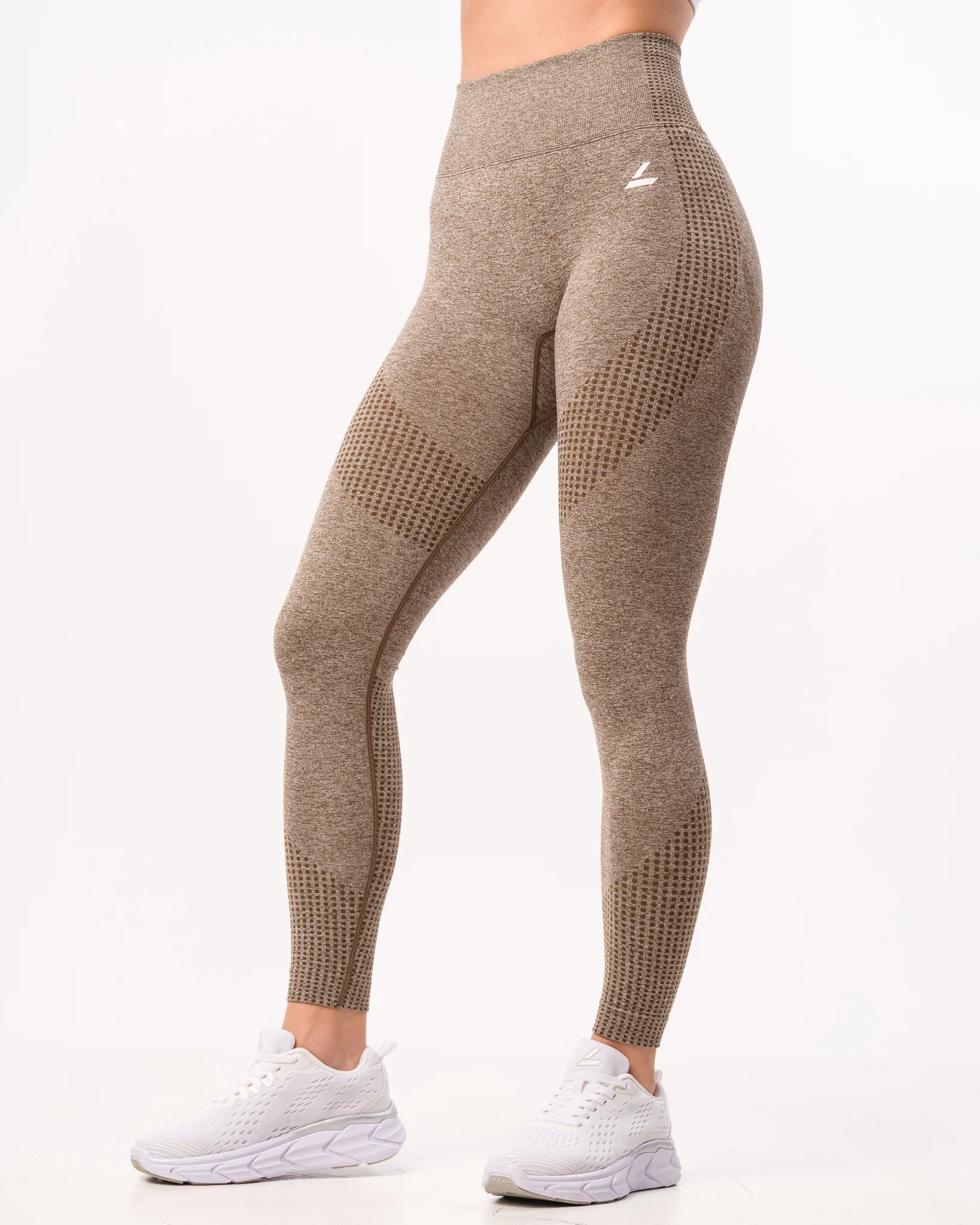 LEVITY Phase Seamless Tights Brown Stone Melange