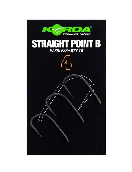 Hameçons carpe sans ardillon Korda Straight Point (10 pièces)