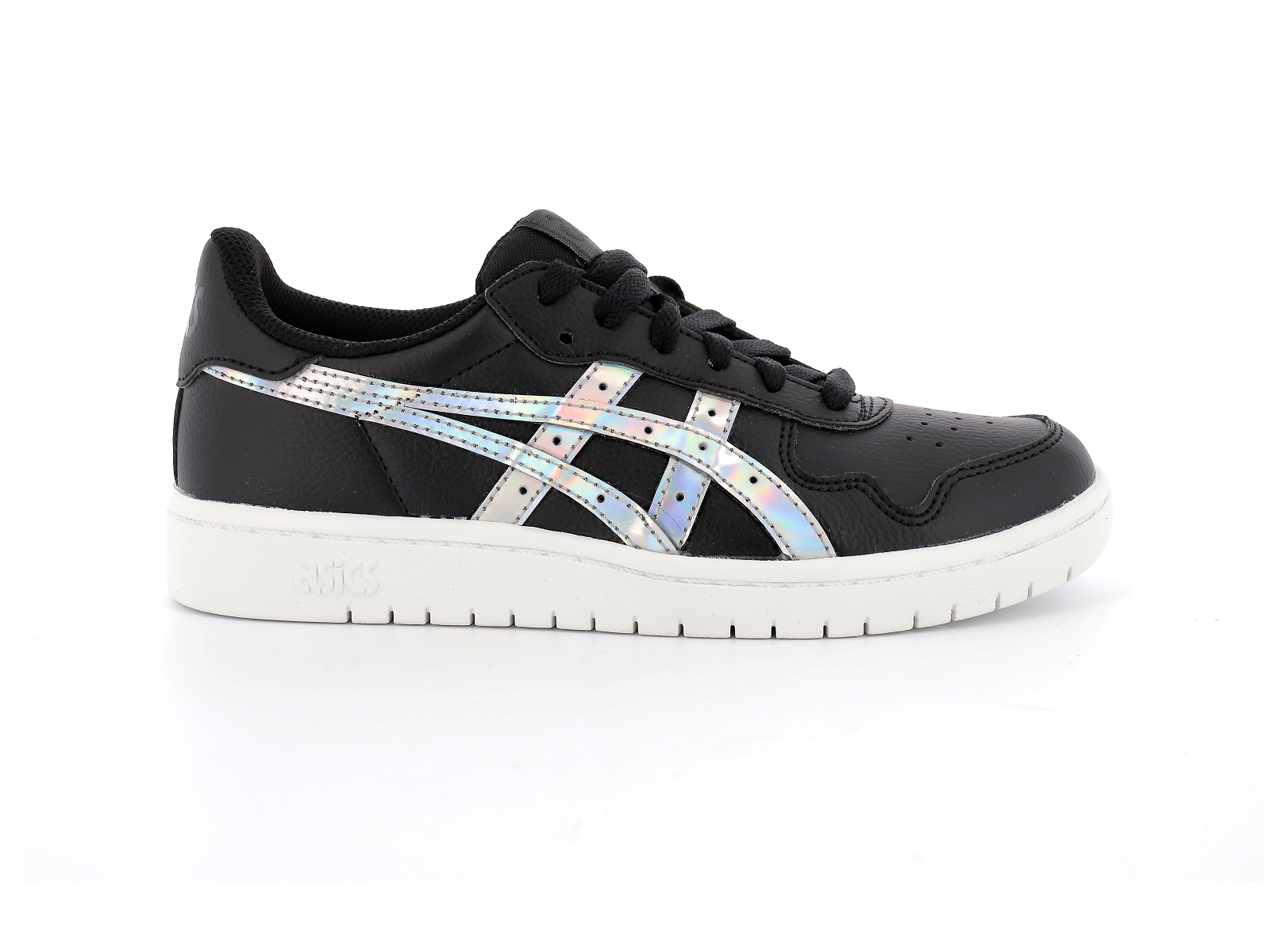 Asics-1202A195 Cuir Noir Blanc